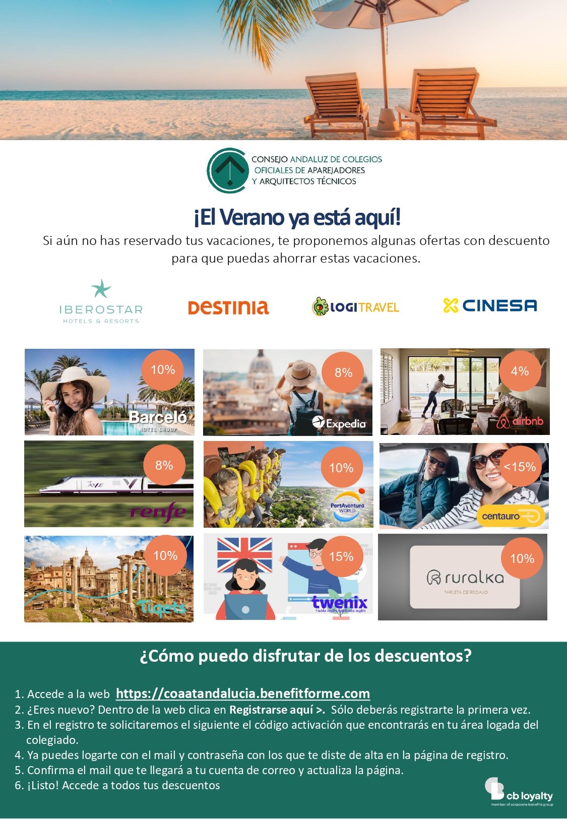 Un verano con descuentos y ofertas para colegiados
