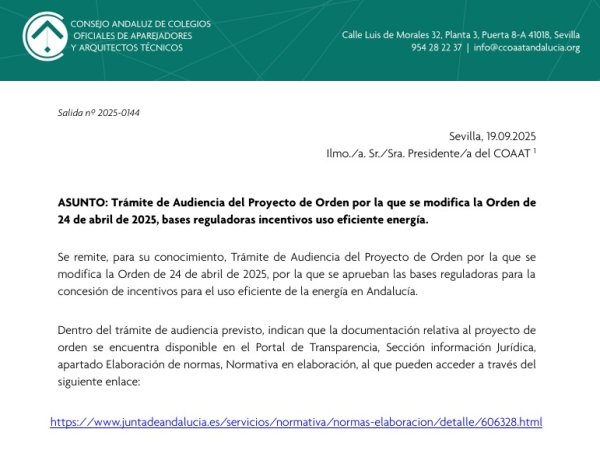 Abierto el trámite de audiencia para modificar los incentivos al uso eficiente de energía