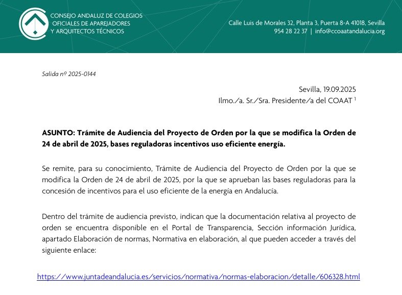 Abierto el trámite de audiencia para modificar los incentivos al uso eficiente de energía