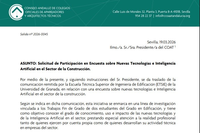 Encuesta sobre nuevas tecnologías e Inteligencia Artificial en el sector de la edificación